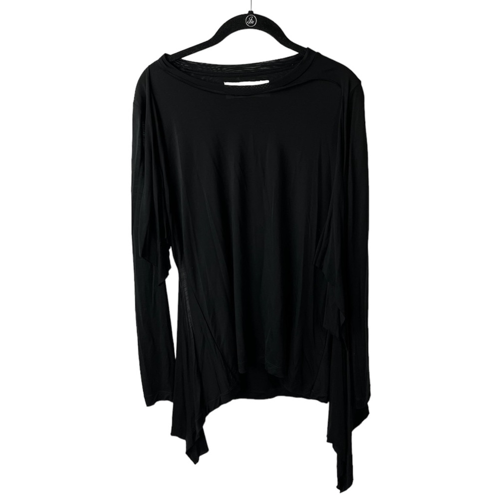 Marques Almeida Black Tie Cutout Detail 3/4 Sleeve Top Size M